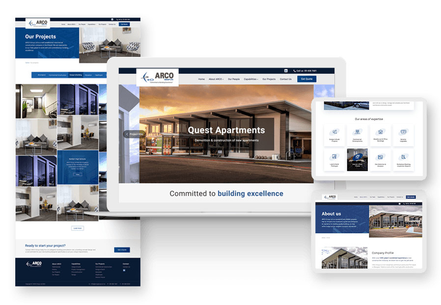 Tikonmpewallo created the website for construction company ARCO to present their services